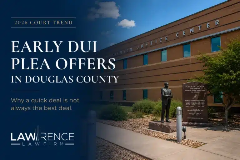 Robert A. Christensen Justice Center in Douglas County Colorado discussing early DUI plea offers and DWAI plea deals